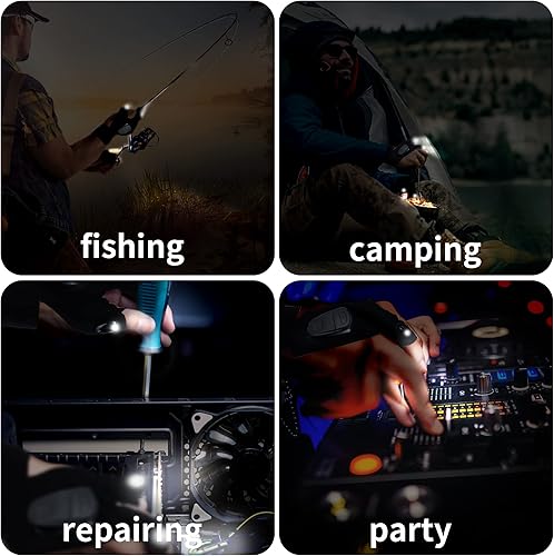 Miniatura 6 de Regalos únicos para hombres, papá, adultos, herramientas de guante con linterna LED con correa elástica, guantes de trabajo sin dedos con luces