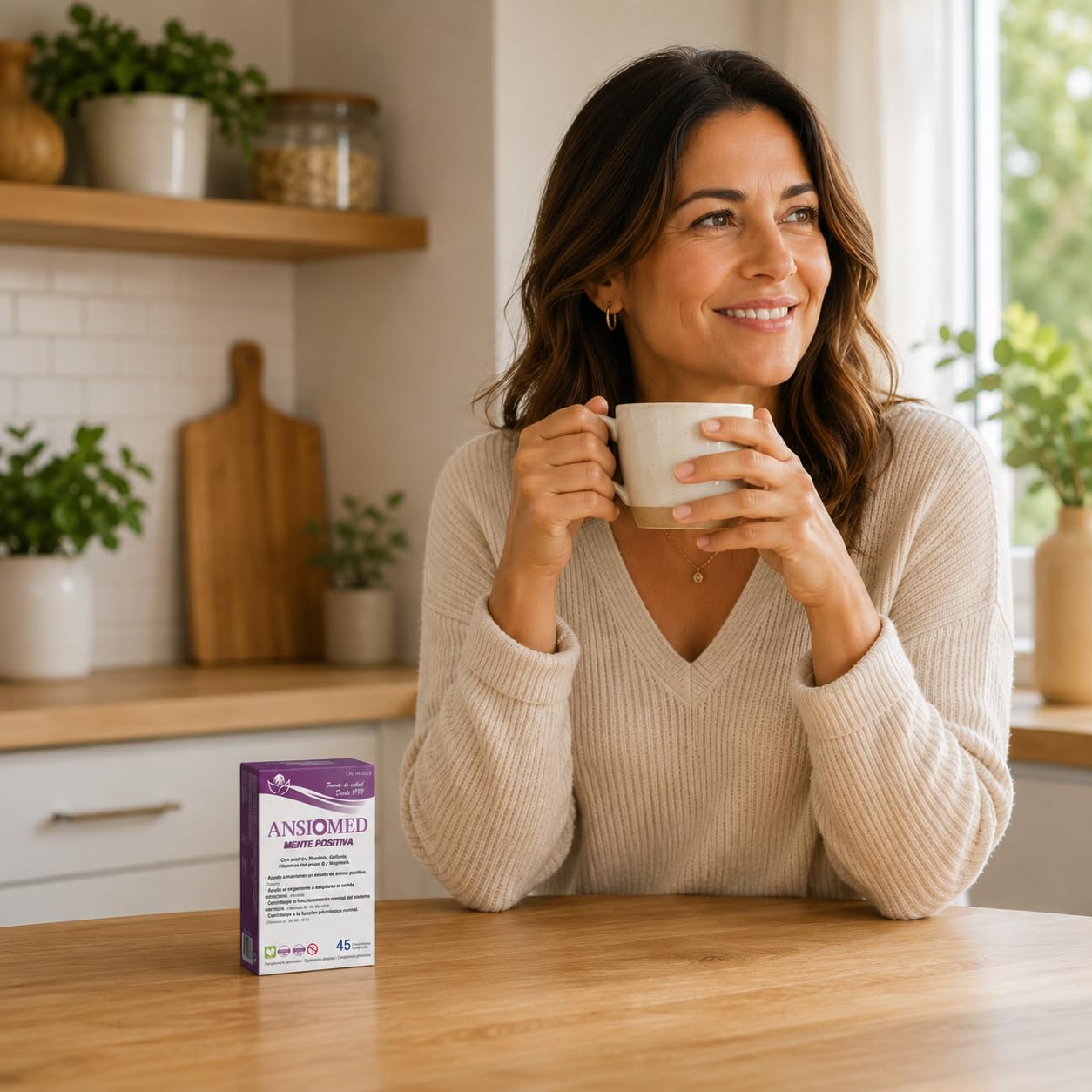 Ansiomed Mente Positiva 45 Comprimidos - Pack de 2 - Ayuda a Mantener un Estado de Ánimo Positivo en Momentos de Estrés - Azafrán, Rhodiola, Grifonia, Magnesio y Vitaminas