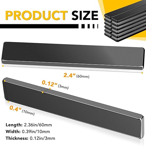 Miniatura 9 de DIYMAG Paquete de 4 imanes de barra de neodimio fuertes, potentes imanes de tierras raras, imanes de neodimio de metal resistente con adhesivo de