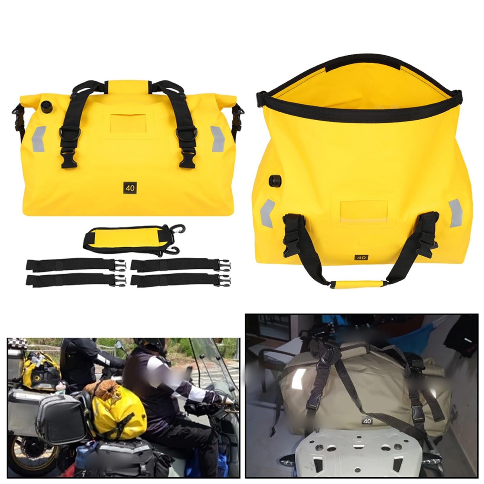 Sacoches Arrière Étanches 40 L pour Moto, Scooter, Camping, Cyclisme, Voyage, Bagages Secs, Sac À roulettes pour 525 DSX, 625DSX, 900DSX
