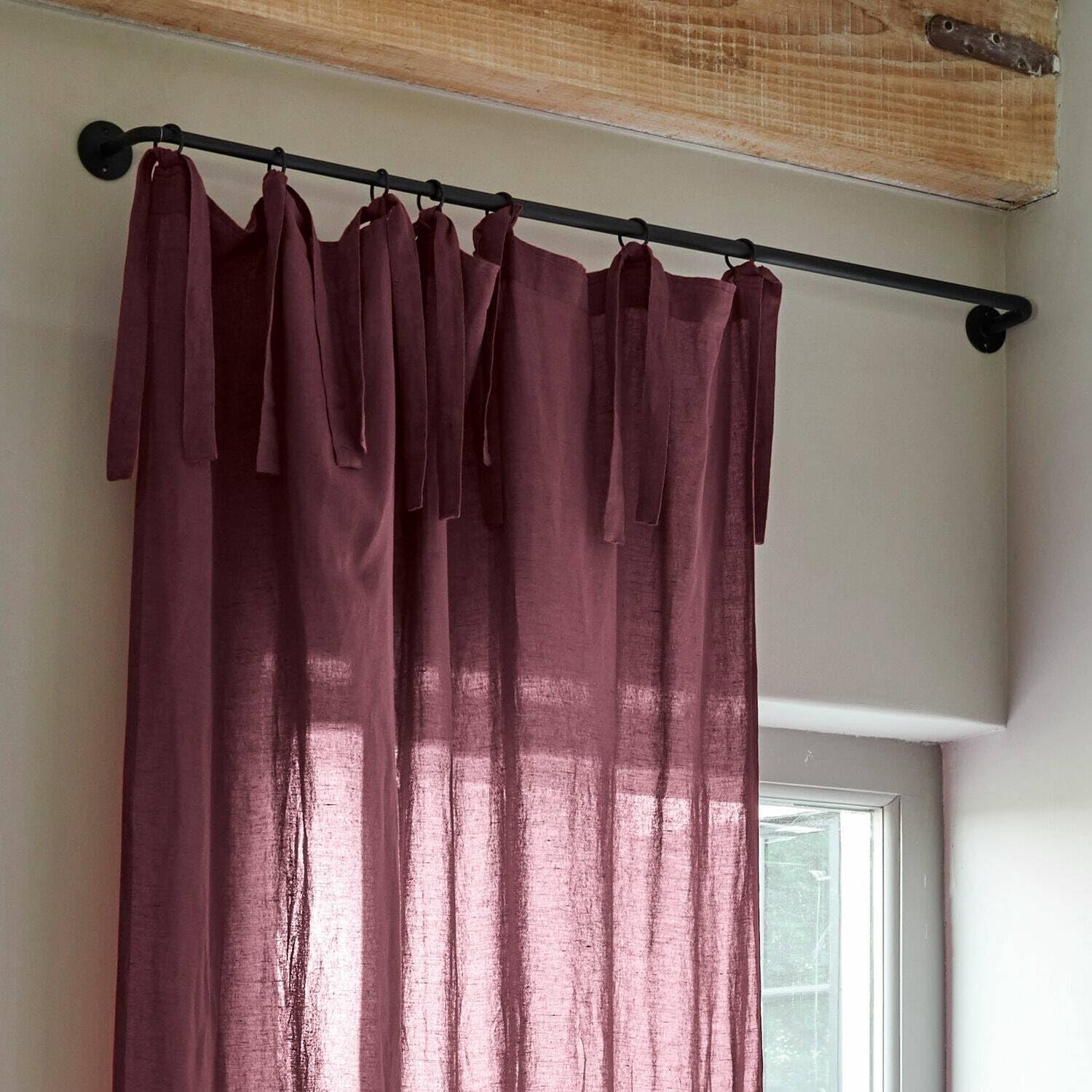 Loberon Omara Bastone per Tende - Design Sobrio - Abbinabile a Qualsiasi Stile, Grigio Scuro