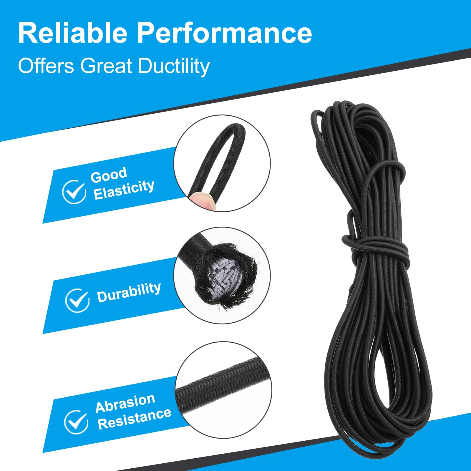 PATIKIL 1/4" x 49' Bungee Shock Cord - Image 3