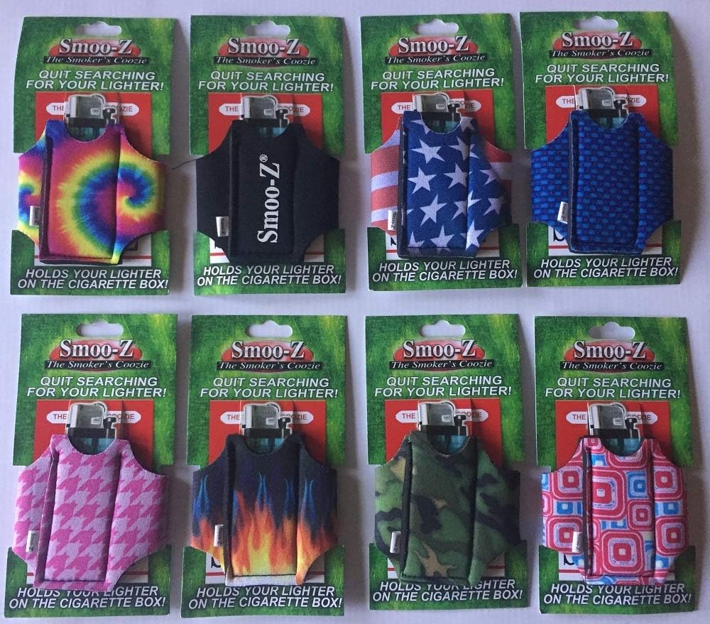 8 X Smoo-Z Smoker's Coozie Cigarette Case And Lighter Holder,Different Design