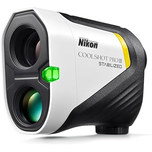 NIKON COOLSHOT PROIII STABILIZED Golf Laser Rangefinder | Waterproof 6X Monocular Optics with Hyper Read, Slope Compensation & Dual Locked ON Quake | Golf & Actual Distance Modes