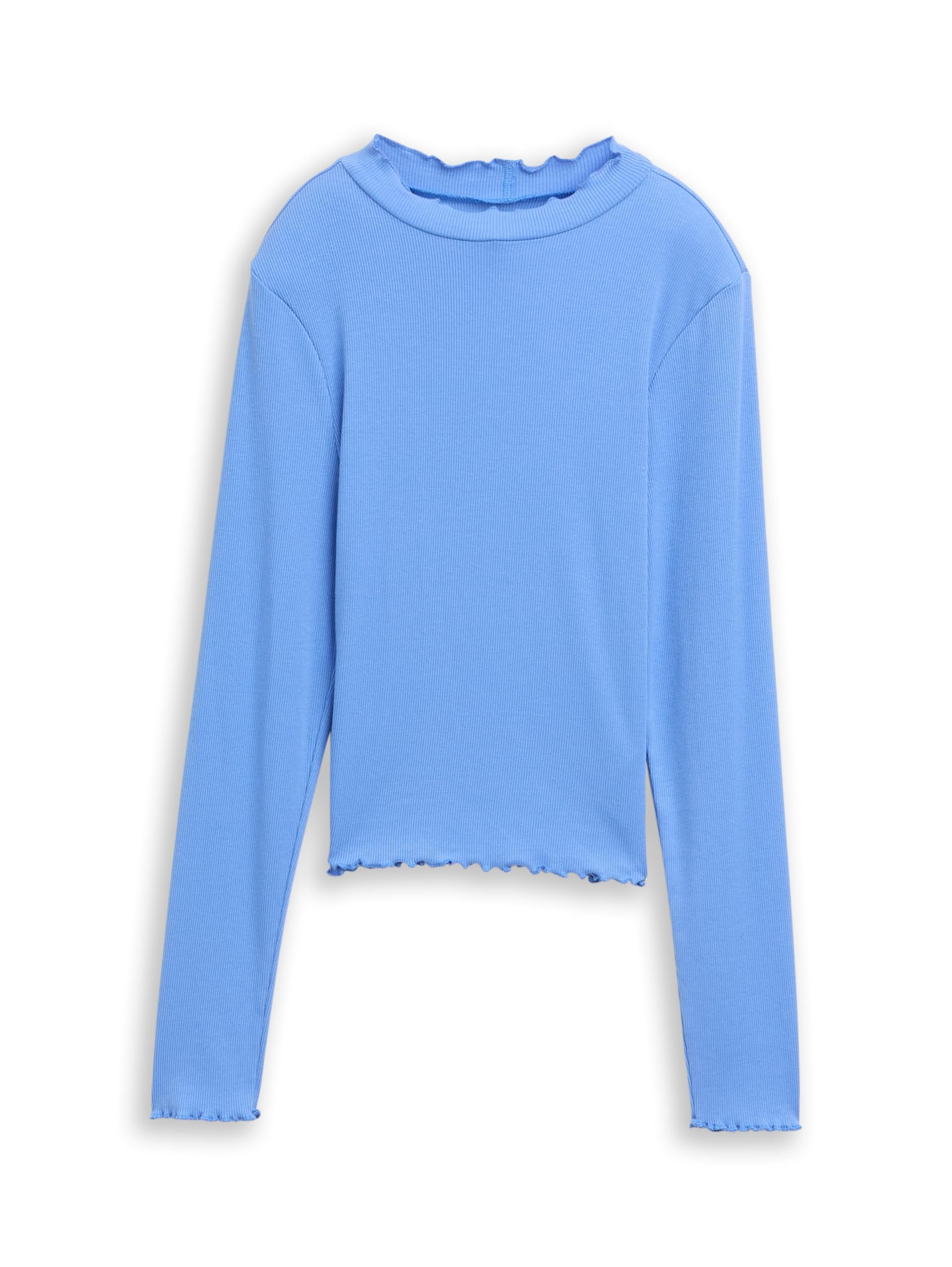 Tom Tailor Mädchen 1049414 Kinder Cropped Langarmshirt mit Rippstruktur (1er Pack)