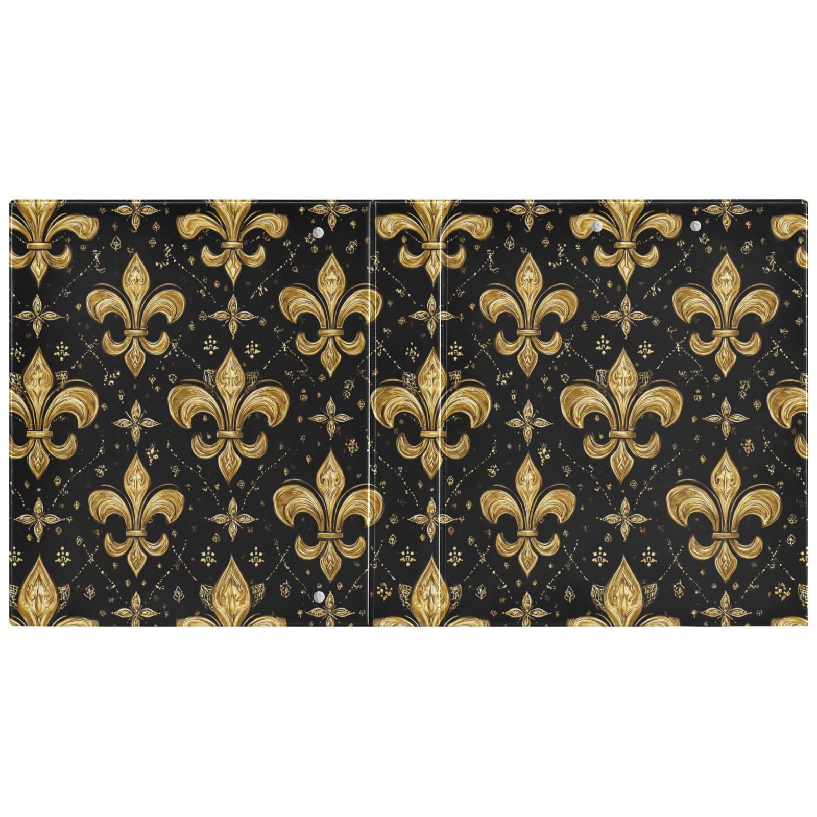 Kcldeci Raccoglitore a 3 anelli con copertina rigida, motivo floreale dorato, 3,8 cm, 200 fogli, per ufficio, casa, rientro a scuola, confezione da 2