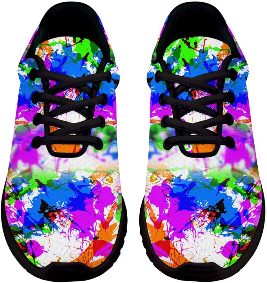 Paint Splatter Neon Shoes for Women Men Trail Running Casual Fashion Sneakers Slip-on Tennis Shoes