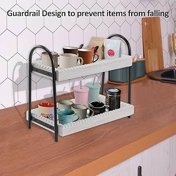 AevQuas 2 Tier Coffee Station Organizer For Countertop