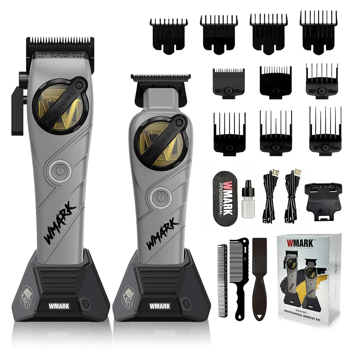 WMARK Hair Clippers for Men Professional Barber Clippers and Trimmers Set