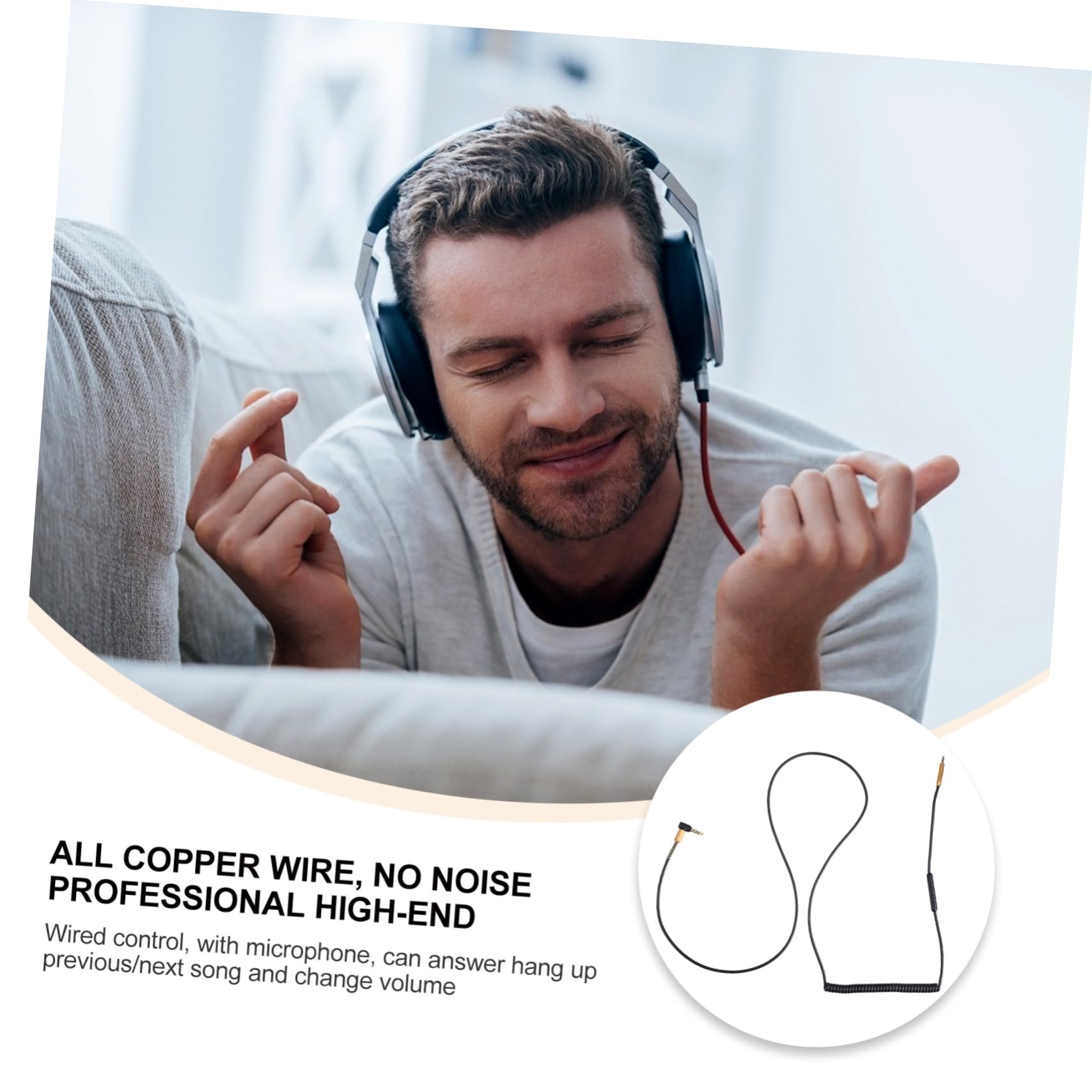 HOMSFOU 3stücke Headphone Audio Kabel Mit Steuerung Für Flexibles Und Strapazierfähiges Verlängerungskabel Für Kopfhörer Und Headsets Für Musik Und Anrufe