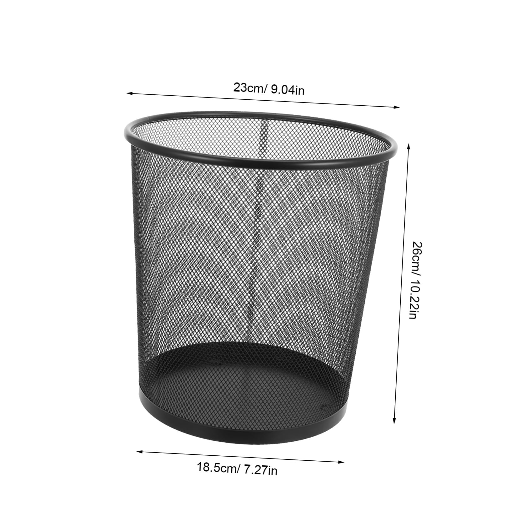 DOITOOL Cubos de Basura y Apertura Superior de Hierro Negro Paquete de 5 Redondos Estructura de Malla Transpirable Capacidad 9 L Ideales para Dormitorio y Hogar