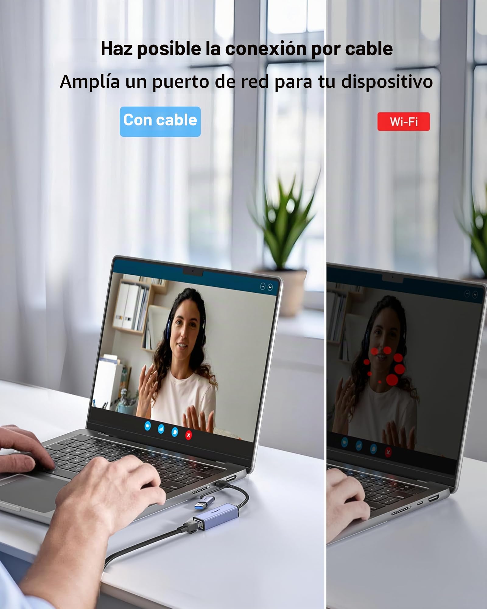 BENFEI Adaptador USB 3.0 a Ethernet RJ45 10/100/1000 Gigabit Ethernet LAN Compatible con MacBook, Surface Pro, PC portátil con Windows7/8/10, XP, Vista, Mac[Caja de Aluminio y Cable de Nailon]