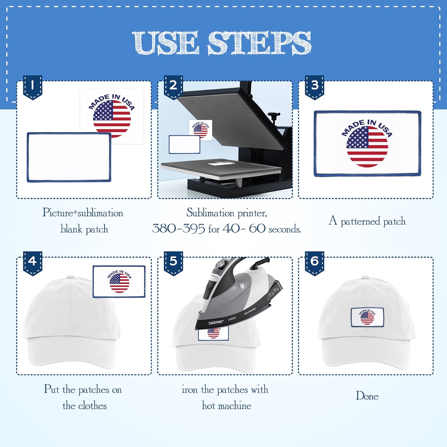 140 Pieces Sublimation Patches Blank Hat Patches Sublimation Patches Blank for Hats Hat Patches Blank Patches for Clothes Hat Dress Patch (Black, Blue, Red, Khaki)