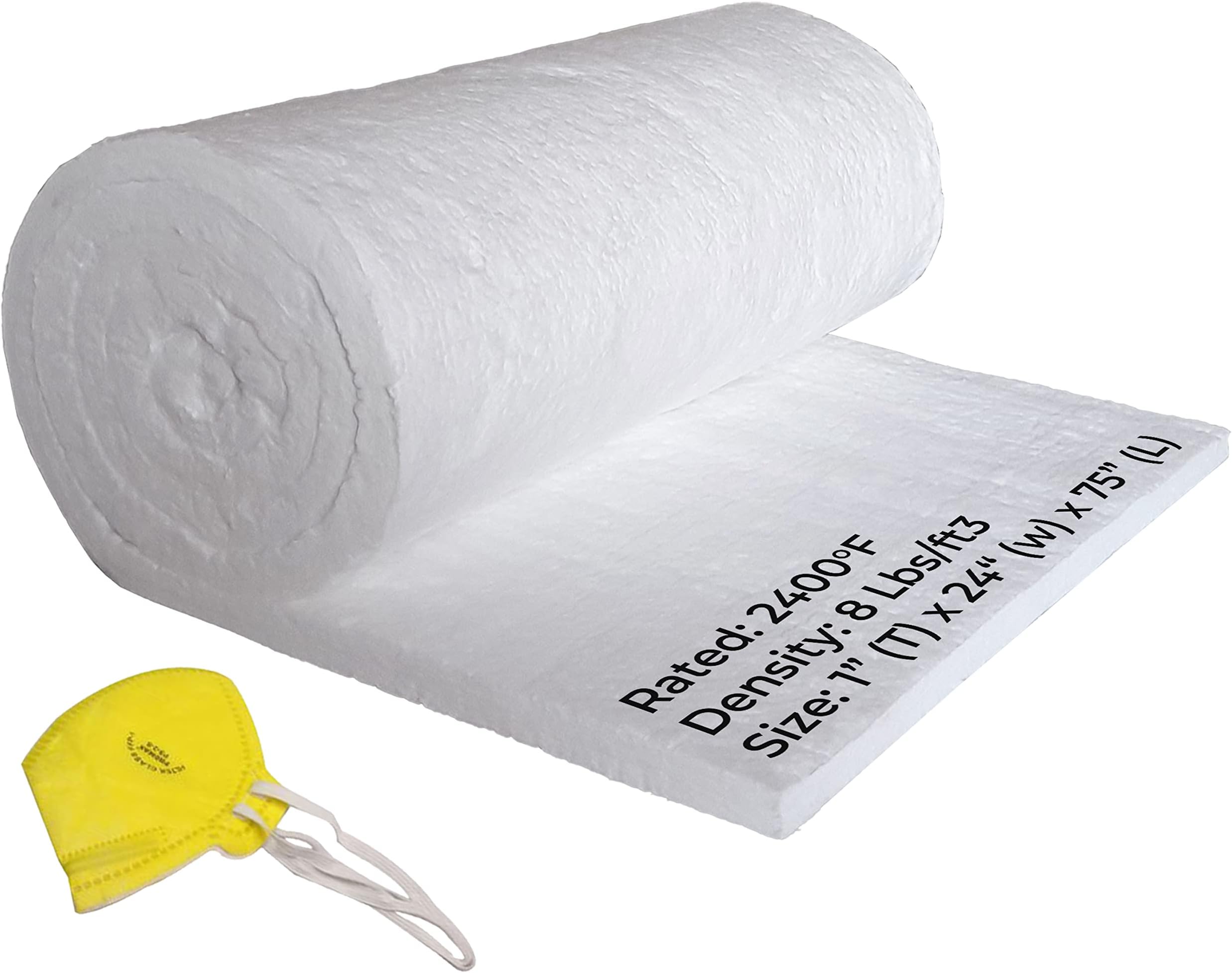 Ceramic Fiber Blanket, #8 2400F, 1" x 24" x 75"