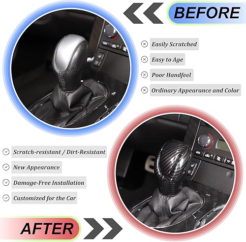 Miniatura 2 de Cubierta de la cabeza de la palanca de cambios para Chevy Corvette C6 2005-2013, cubierta del freno de mano de la palanca de cambios de la consola