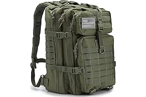 QT&QY Tactical Travel Backpack for Men: 45L MOLLE Daypack for Hiking, Camping, and More