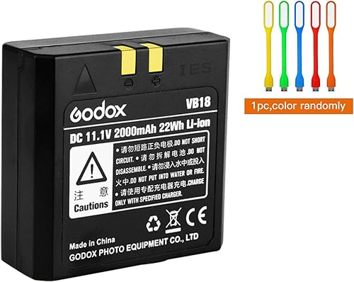 Miniatura 2 de GODOX Batería original V860II y V850II: VB18 11.1V/2000mAh/22Wh, solución de alimentación de alta capacidad para V580, V850 II, V860II-N, V860II-C,