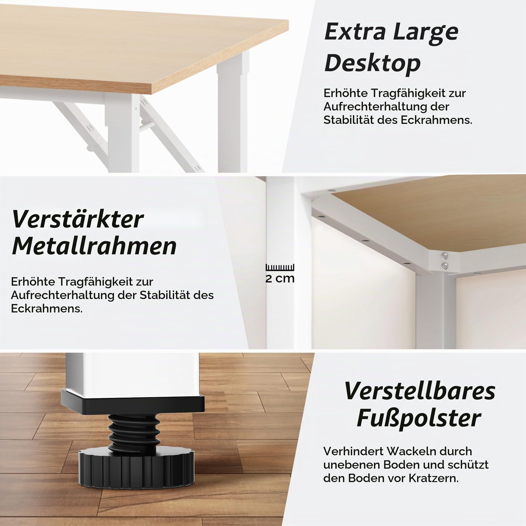sogesfurniture Schreibtisch klein Klappbar, 80x40cm Klapptisch Computertisch Büromöbel PC Tisch klein Esstisch Arbeitstisch Klappbar für Zuhause, Büro, Picknick, Helle Eiche & Weiß