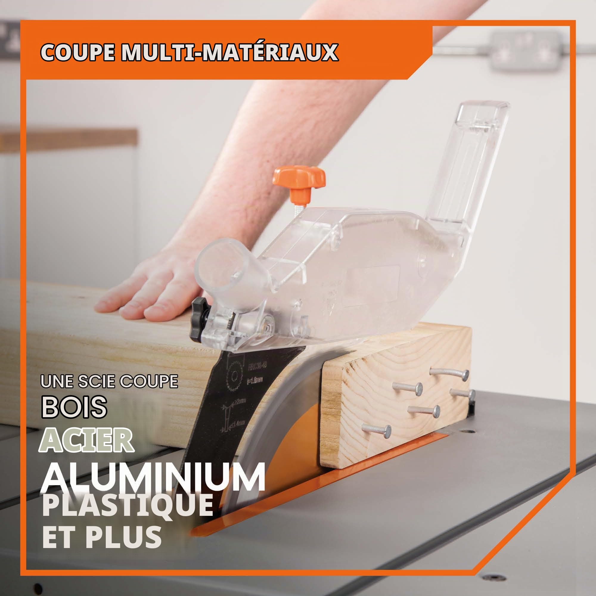 Evolution Power Tools, Scie sur table, R255MTS, multi-matériaux, polyvalente et portable, coupe le bois, le métal, le plastique et bien plus encore, scie d’établi, lame TCT de 255 mm