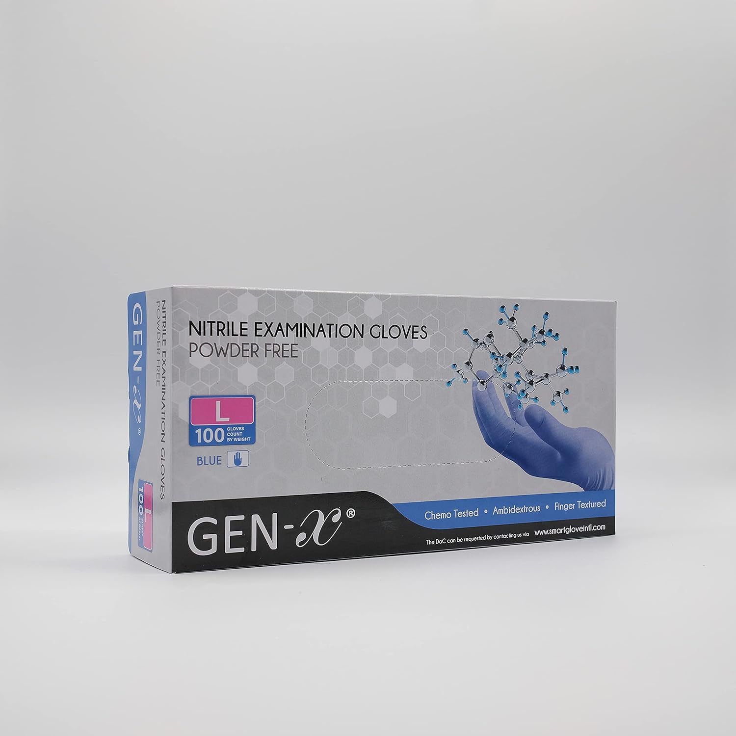 Gen-X Nitrile Examination Glove powder free, finger textured, Medium, 100 gloves per box - Image 6