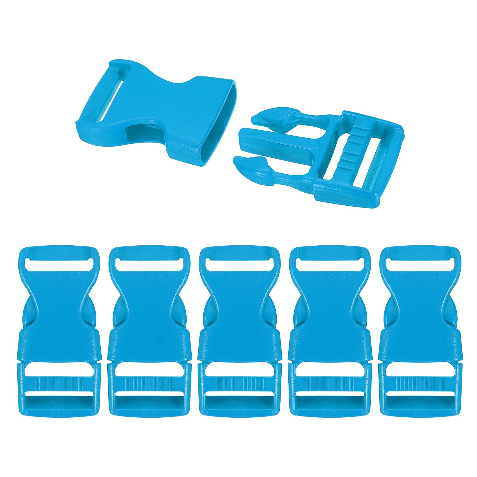PATIKIL 6 Pcs 1" Quick Side Release Buckle Plastic Buckle Clip Blue