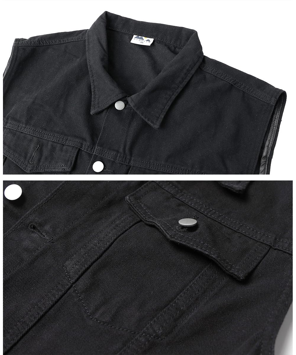 Gilet Jeans Uomo Vintage Giubbino Jeans Smanicato da Moto Giubbino Jeans Smanicato Denim Giacca Senza Maniche da Lavoro