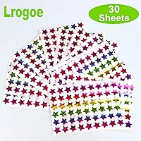 Vista 3 de Lrogoe 1620 calcomanías holográficas de estrellas pequeñas de arcoíris para recompensas infantiles, tabla de comportamiento, planificador
