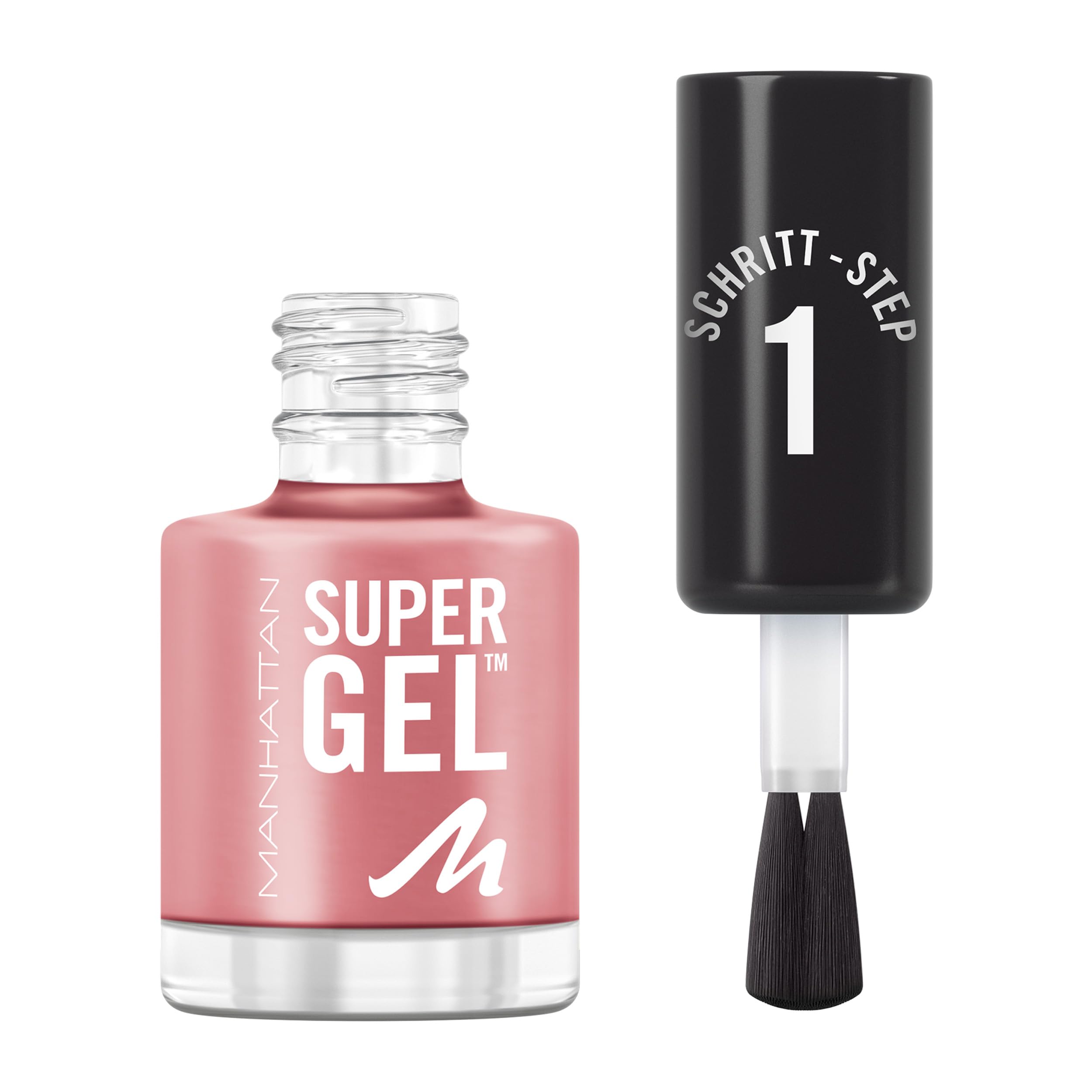 Manhattan Super żelowy lakier do paznokci – efekt manicure bez promieniowania UV – różowy lakier do paznokci utrzymuje się do 14 dni – kolor Pop Princess Pink 240 – 1 x 12 ml