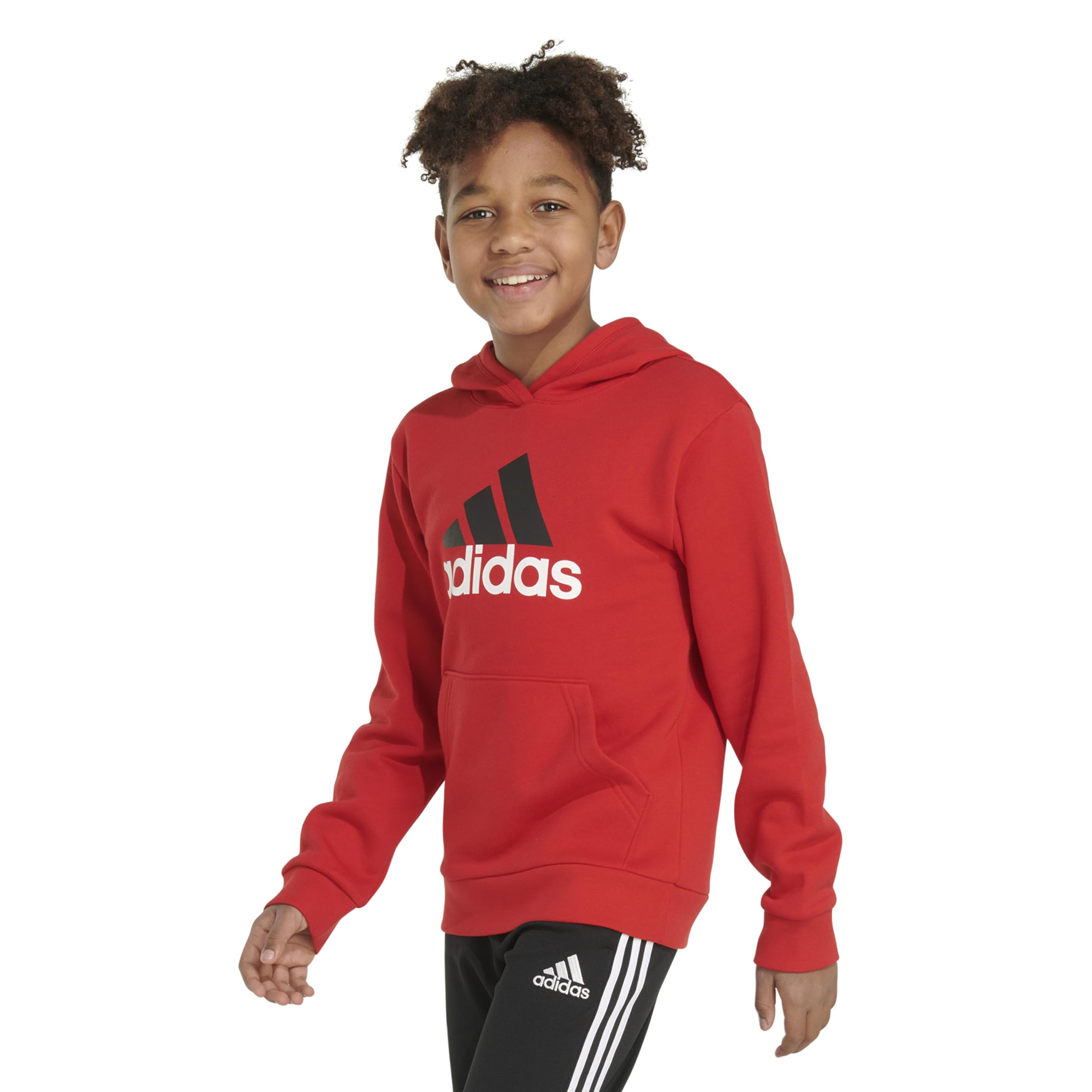adidas Bluza polarowa z kapturem dla chłopców Essential Heather (Toddler/Małe dzieci), Better Scarlet Red, 24 miesięcy
