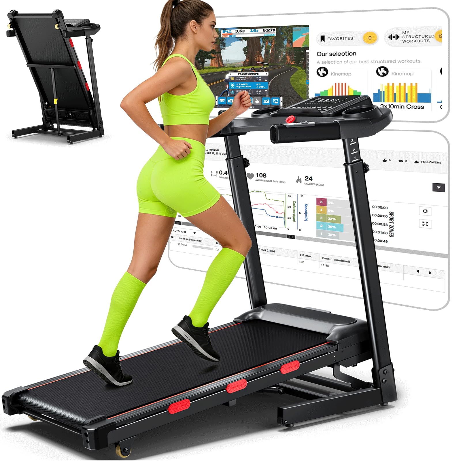BMJX US 8.7MPH Auto Incline Treadmill