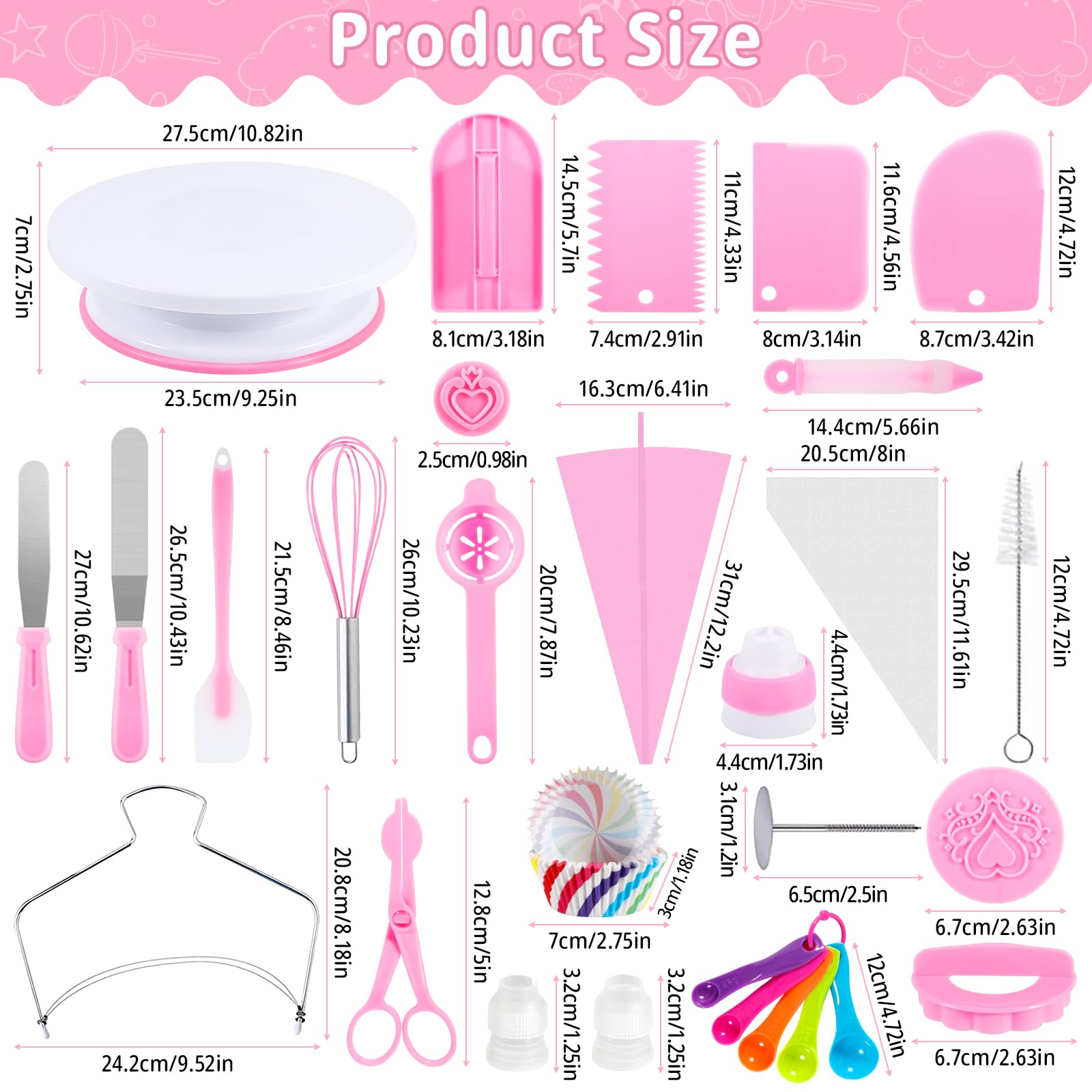 JAMATA Kit Patisserie Complet 305 Pièces, Ensemble Professionnel avec Plateau Tournant Gateau, Douille Patisserie et Poche Douille Patisserie, Idéal pour Tous les Amateurs de Pâtisserie