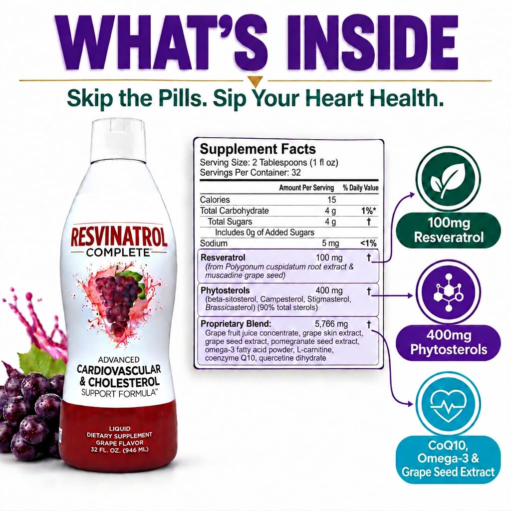 Liquid Resveratrol Supplement, 32 Fl. Oz. — Amazon image 4