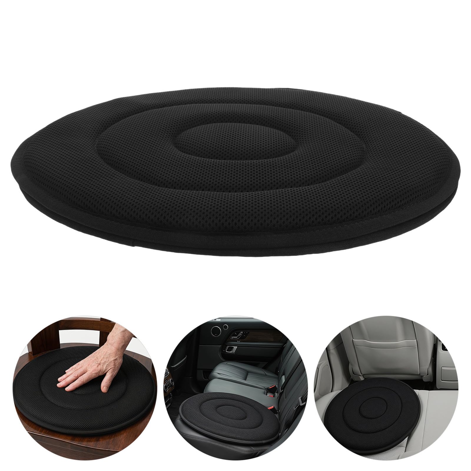 YARNOW Cojín Giratorio Ergonómico 2 Piezas Base Antideslizante, Diseño Redondo para Asistencia en Transferencia y Comodidad para Asiento de Coche y Cama