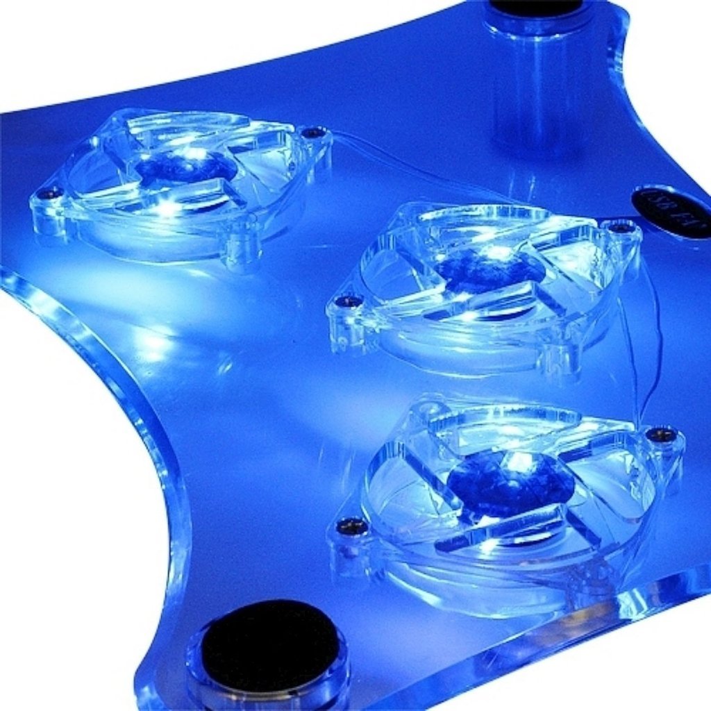 Ventilador USB para laptop con 3 ventiladores y luces LED azules para laptop PS3 / PS4 / PS Slim H-UF01 8