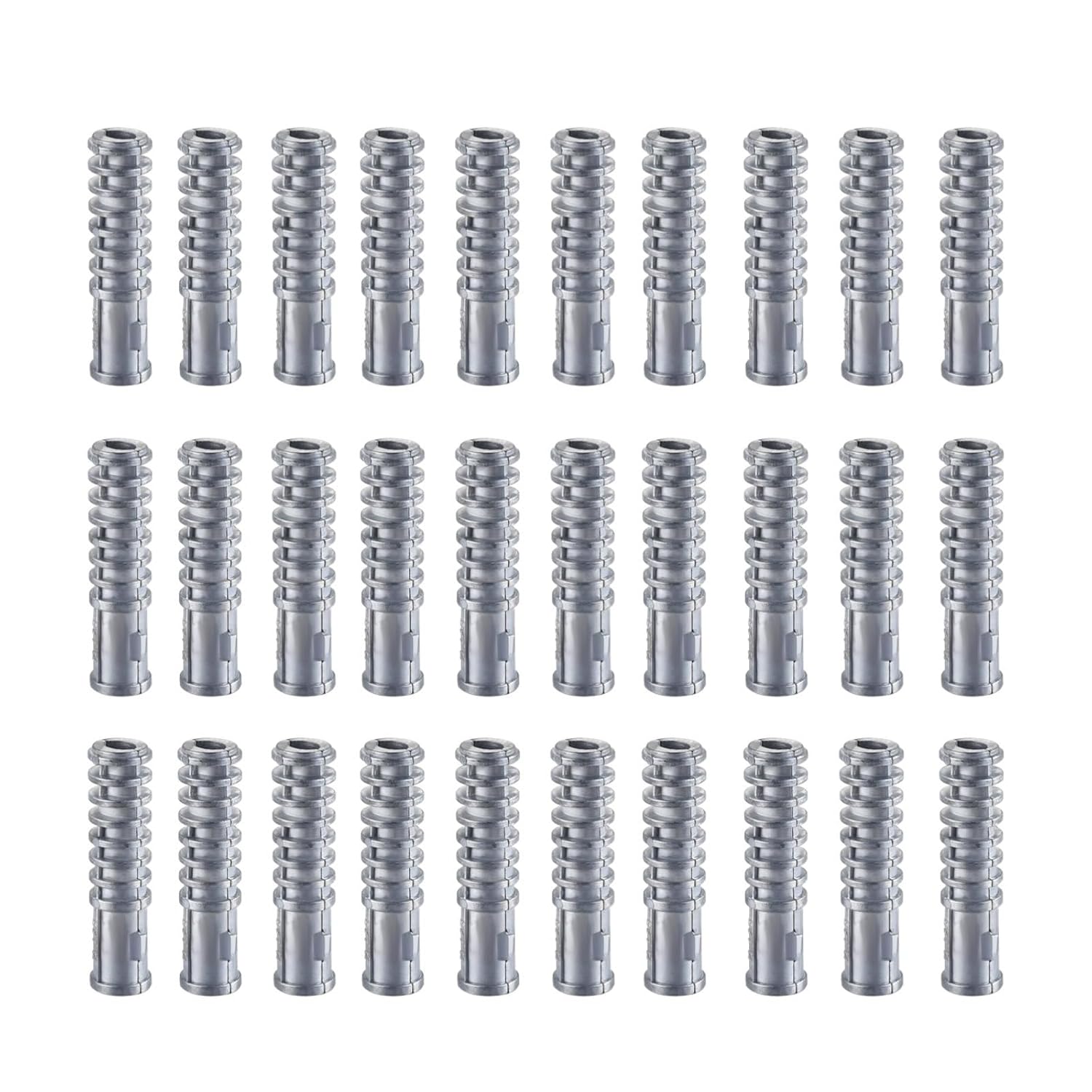 30 Pack Strong, Quality, Galvanized Finish, Cylindrical Design, 5/8 Concrete Bolts, Shield S for Wood, Zinc Alloy Wood Expansion Bolts
