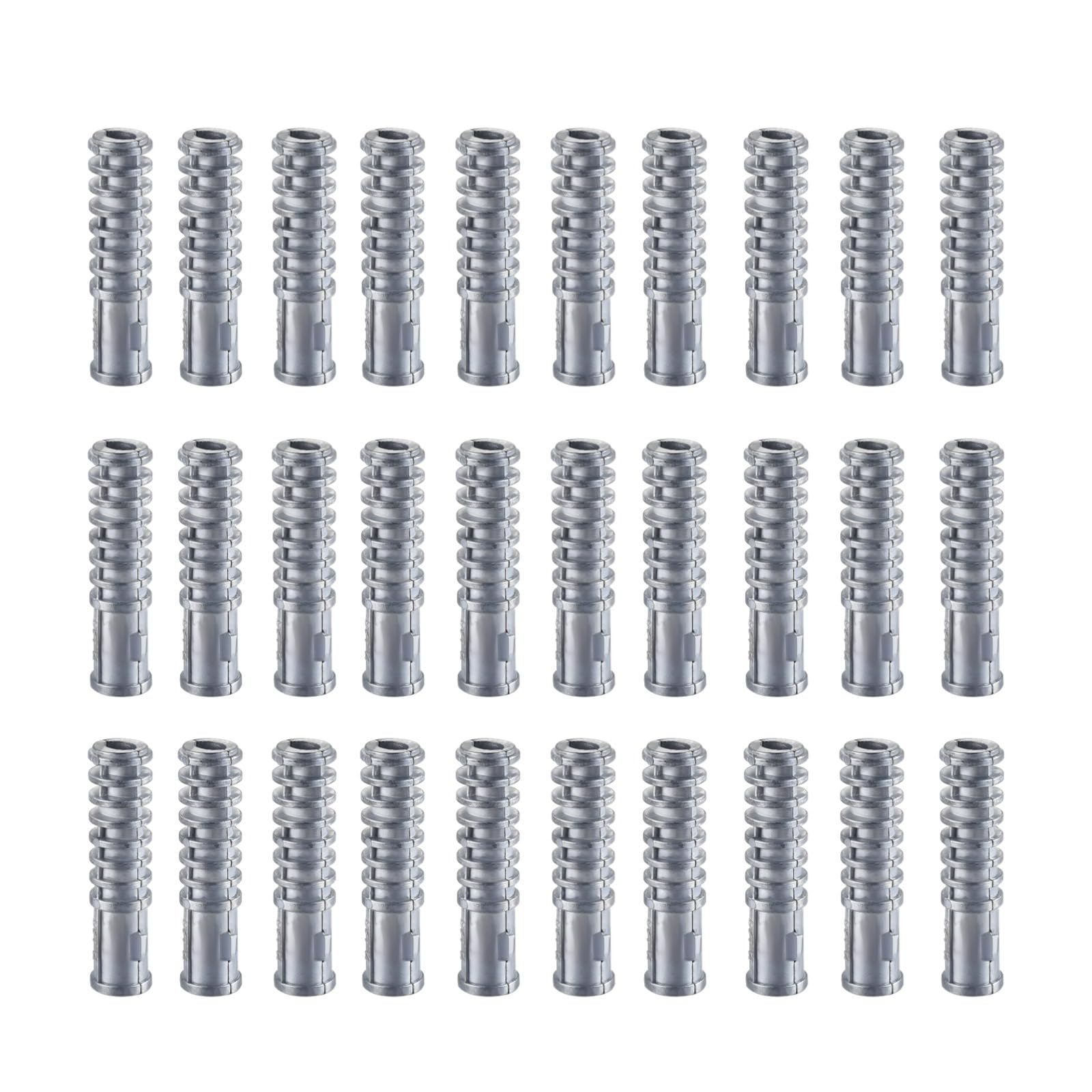 Zinc Alloy Wood Expansion Bolts, 5/8 Concrete Bolts, Galvanized Finish, Cylindrical Design, Pack of 30