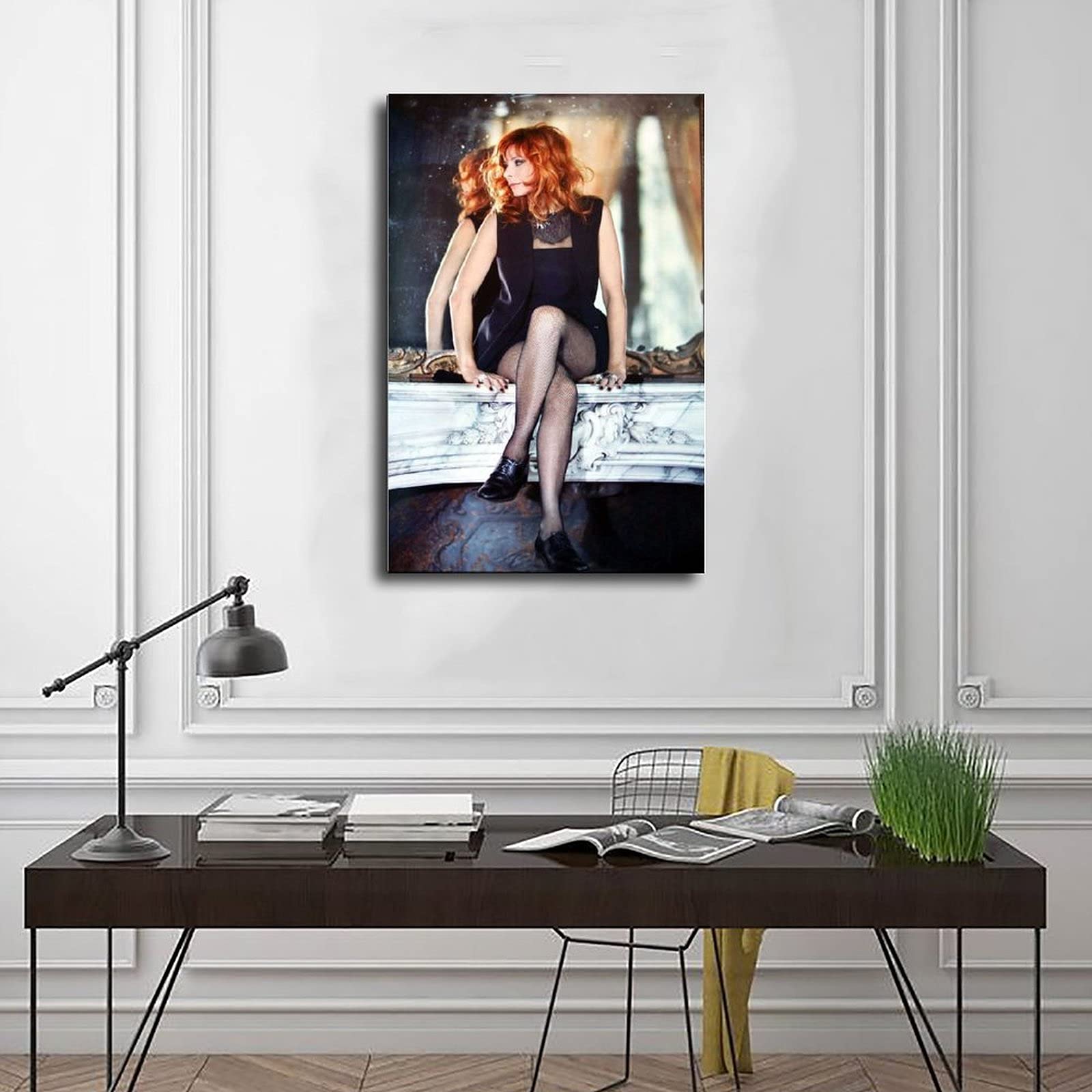 Mylene Farmer Poster 3 sur toile pour décoration de chambre à coucher ou de bureau, 40 x 60 cm