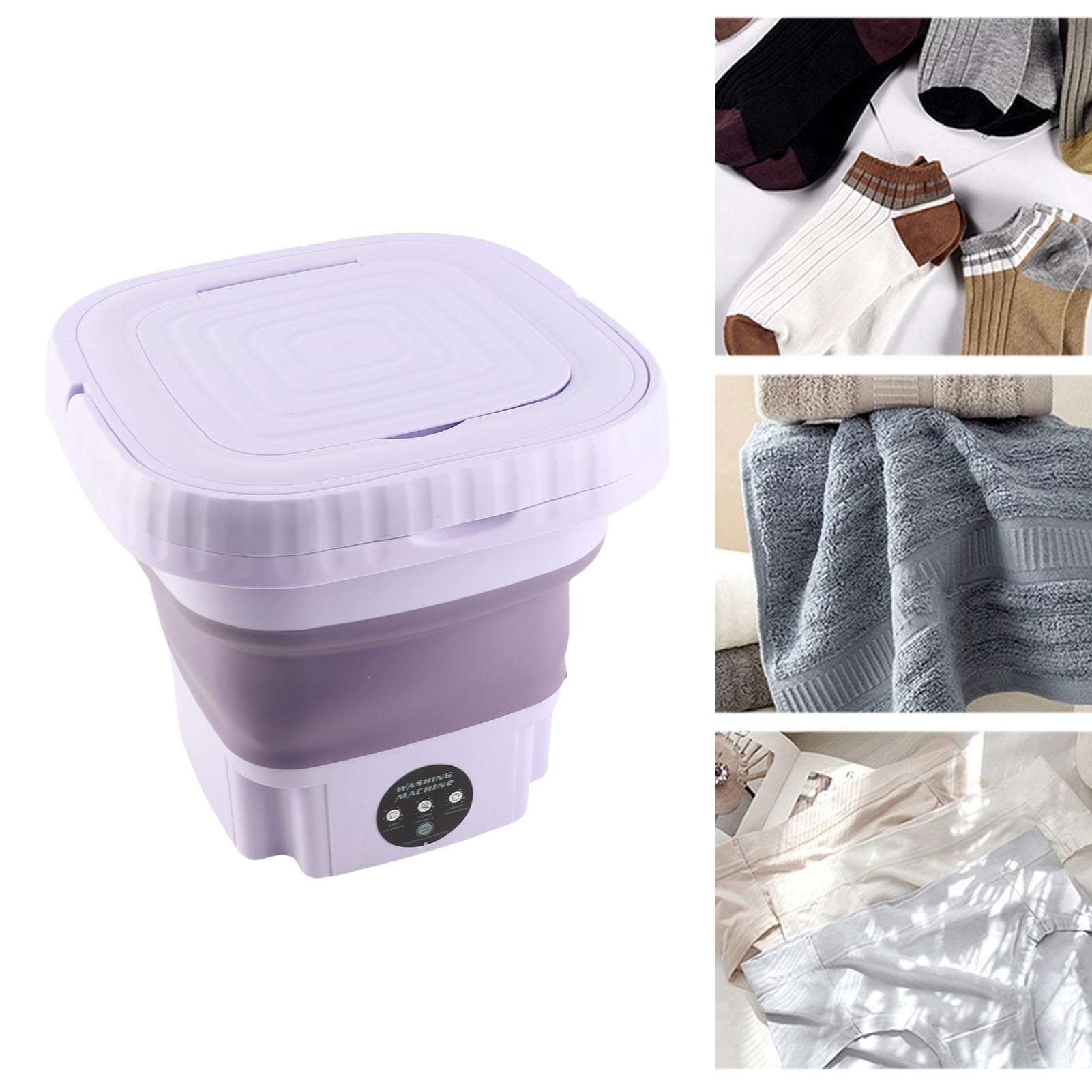 Mini Machine à Laver Portable, 11 L, ABS, PP, Mini Seau Pliable