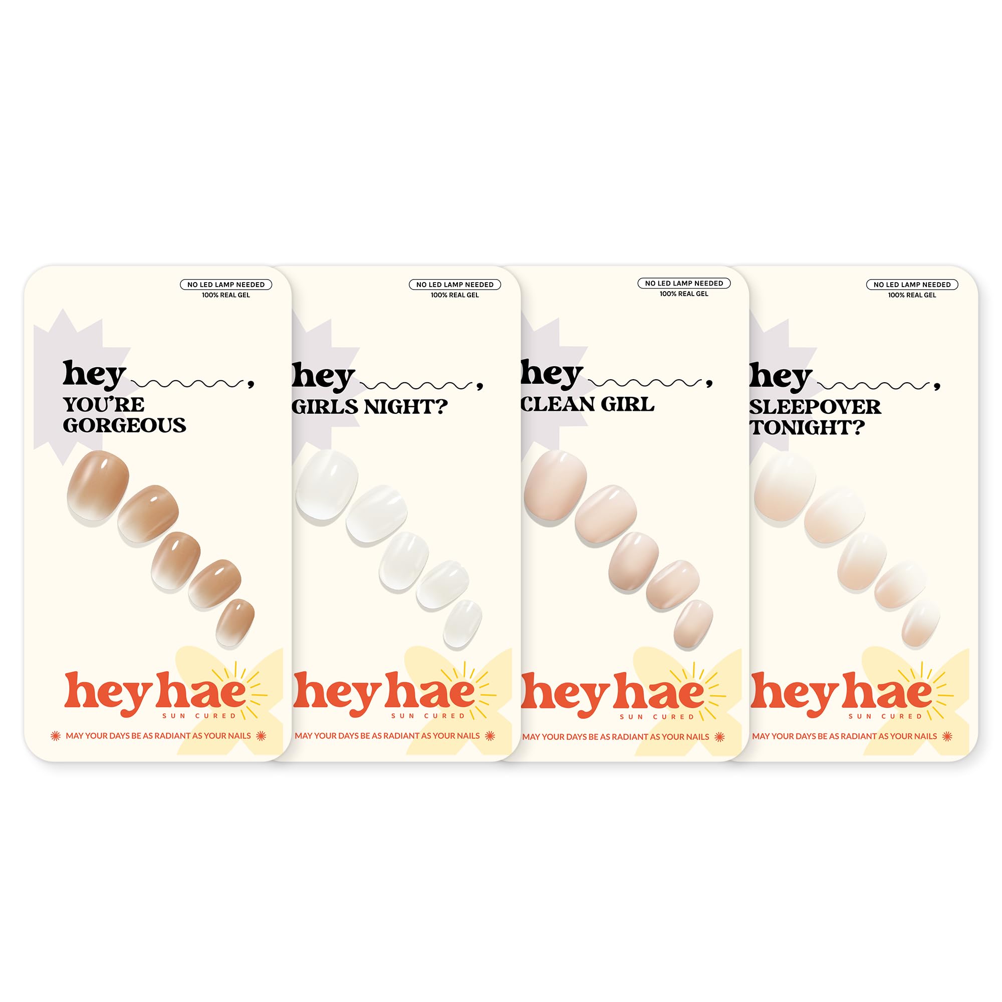Heyhae Semi Cured Gel Nail Strips | No LED Lamp Needed | Summer, Marble, Green | Easy Apply & Remove, Salon Quality | Includes 28 Strips, 1 Prep Pads, Nail File & Wooden stick - Hey, Feeling Lucky?