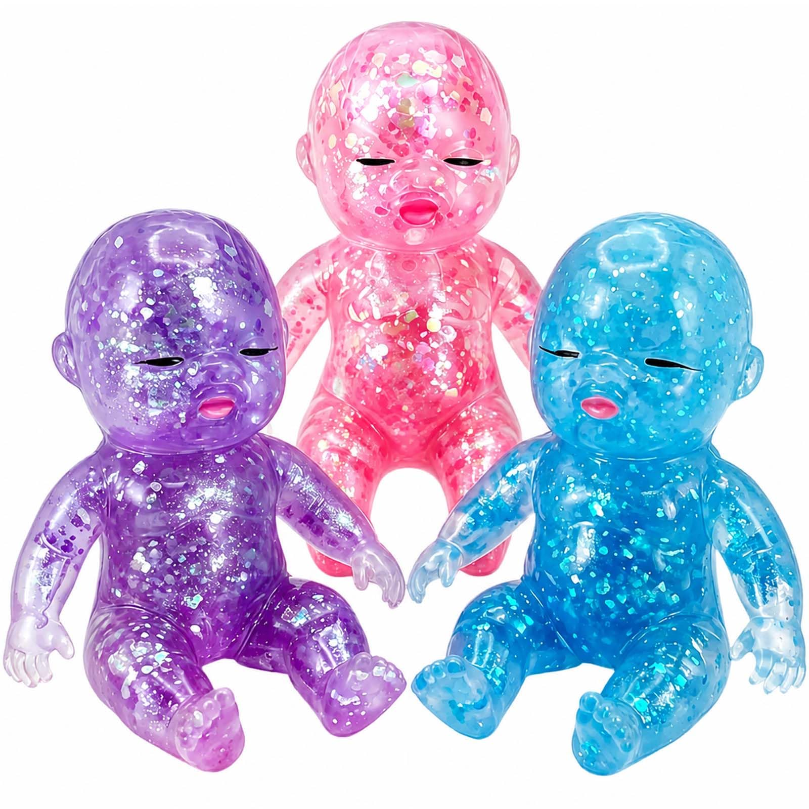Baby Squishy Glittery, 4" Baby Squishies Soft Squeez Fidget Toys