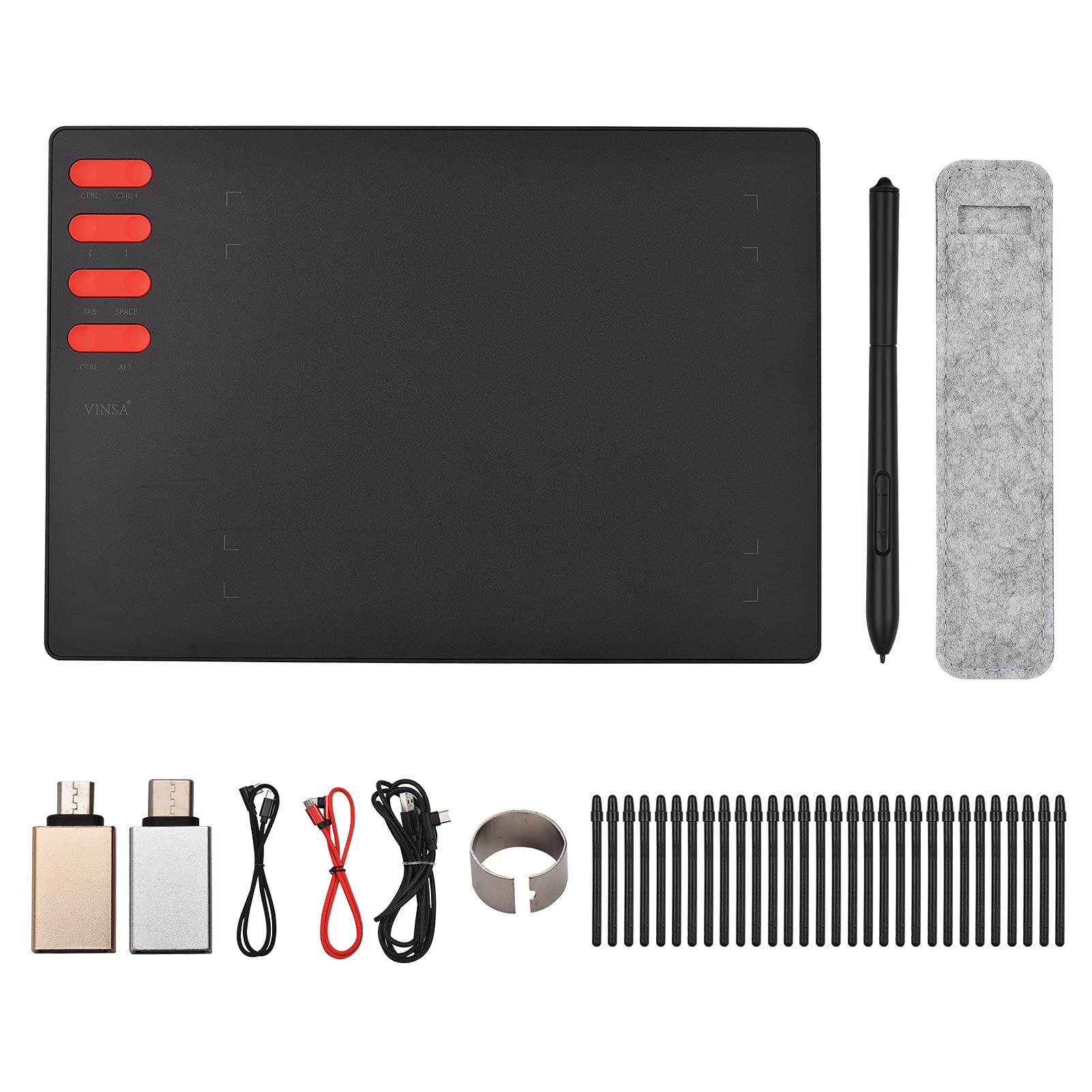 Ejoyous Tableta Gráfica Gráfico de Arte Digital con Lápiz óptico sin Batería 8192 Niveles de Presión 8 Teclas de Acceso Directo 7,6 X 5,6 Pulgadas Área Activa para Dibujo Diseño Enseñanza en