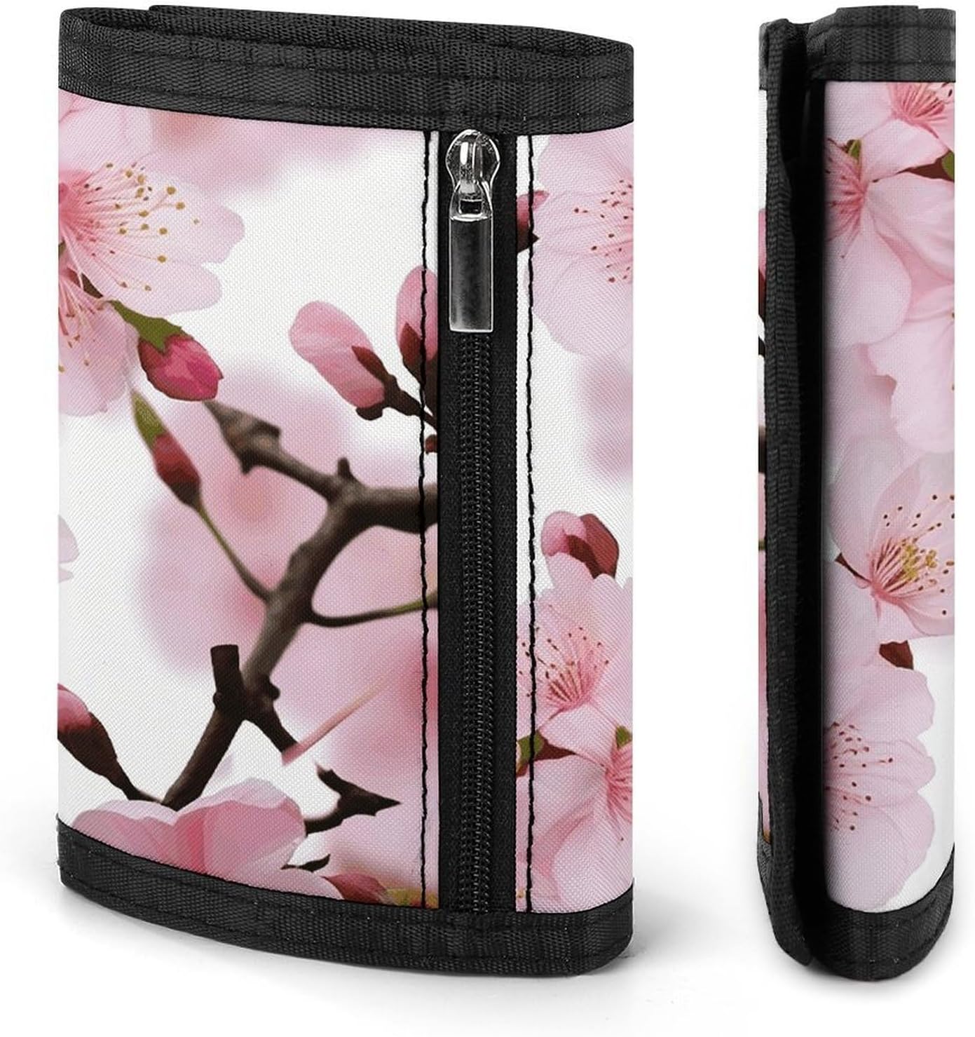 Cherry Japanese Cherry Blossom Trifold Wallets Slim Wallet Novelty Pocket Purse Multiple Card Slots Outdoor Travel Wallet Stylish Durable Wallets For Men Women