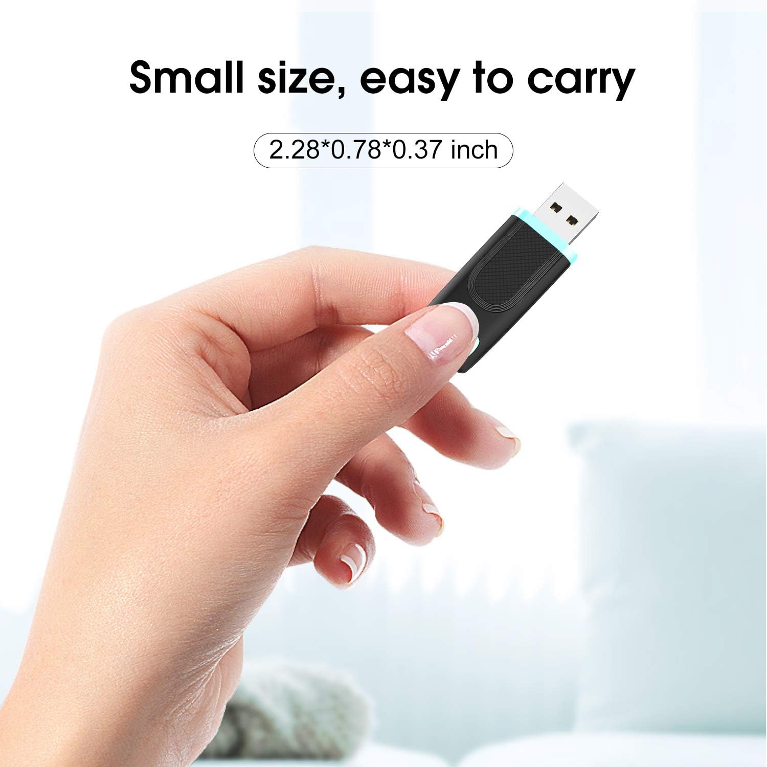 RAOYI 32GB USB 3.0 Flash Drive Thumb Drive USB 3.0 Memory Stick Single 32GB USB Key Zip Drive USB Drive (32G, Cyan) - Image 6