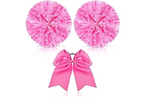 Hanaive Cheerleading Pom Poms and Hair Bow Set