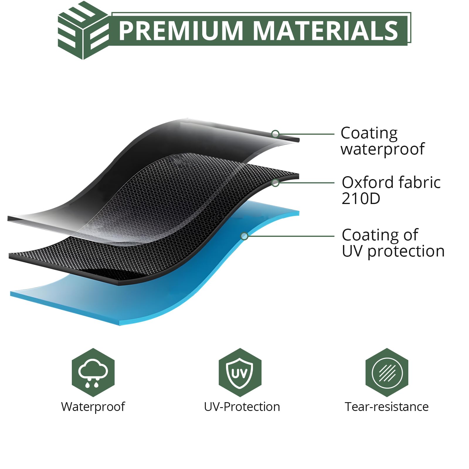 EYPINS Motorcycle Cover Waterproof Outdoor - Fit up to 96.5 in, 210D Fabric Moped Ebike Scooter Cover with Lock-Holes and Reflective Strip, Rain Sun Snow Dust Proof