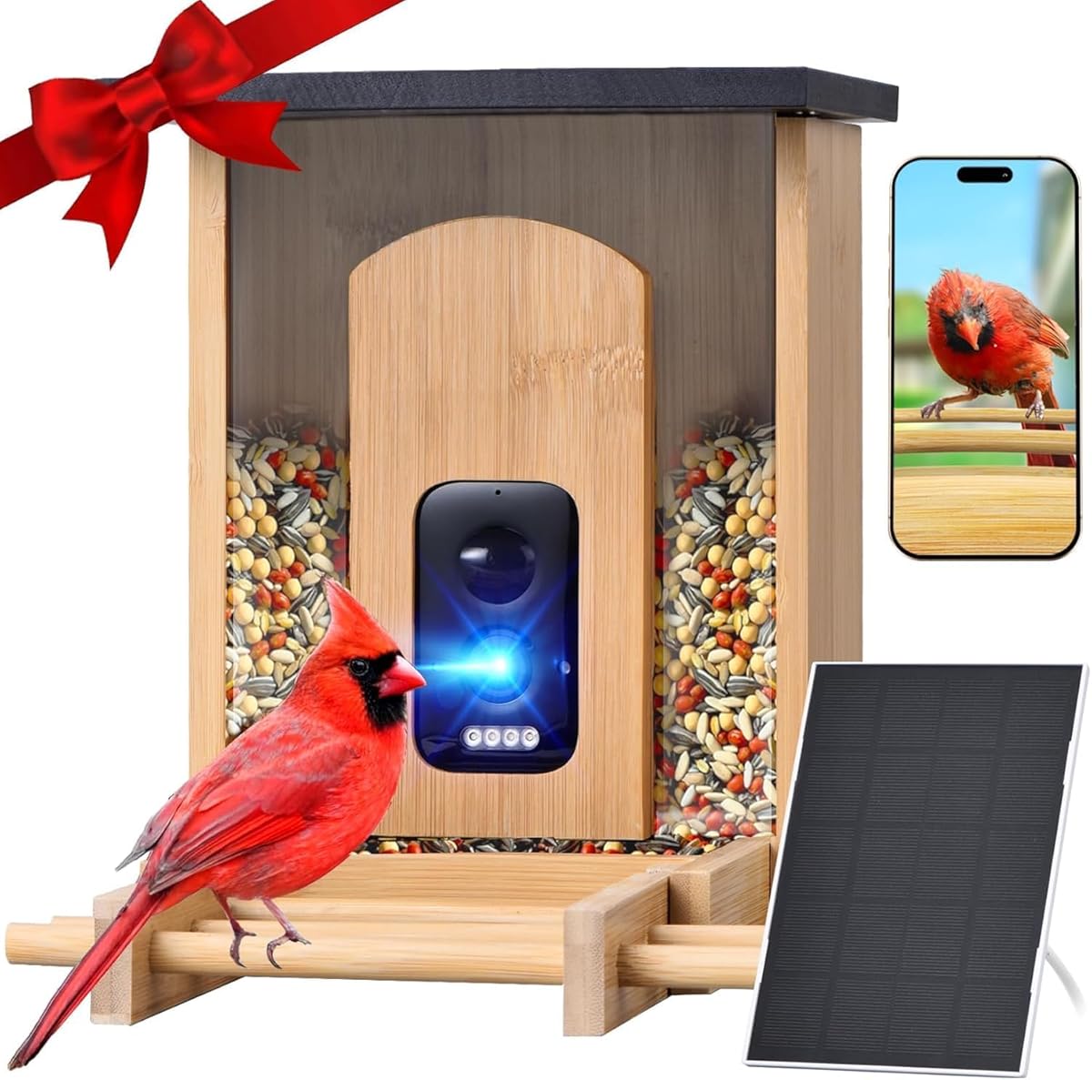 Camera Bird Feeder,Smart Bird Feeder with Camera,High-End Bamboo Birds Watching Cam,2K HD Came Solar Powered,AI Identify 16000+,Auto Capture Birds & Notify in Time, Ideal Gift for Backyard Birder : Amazon.ca