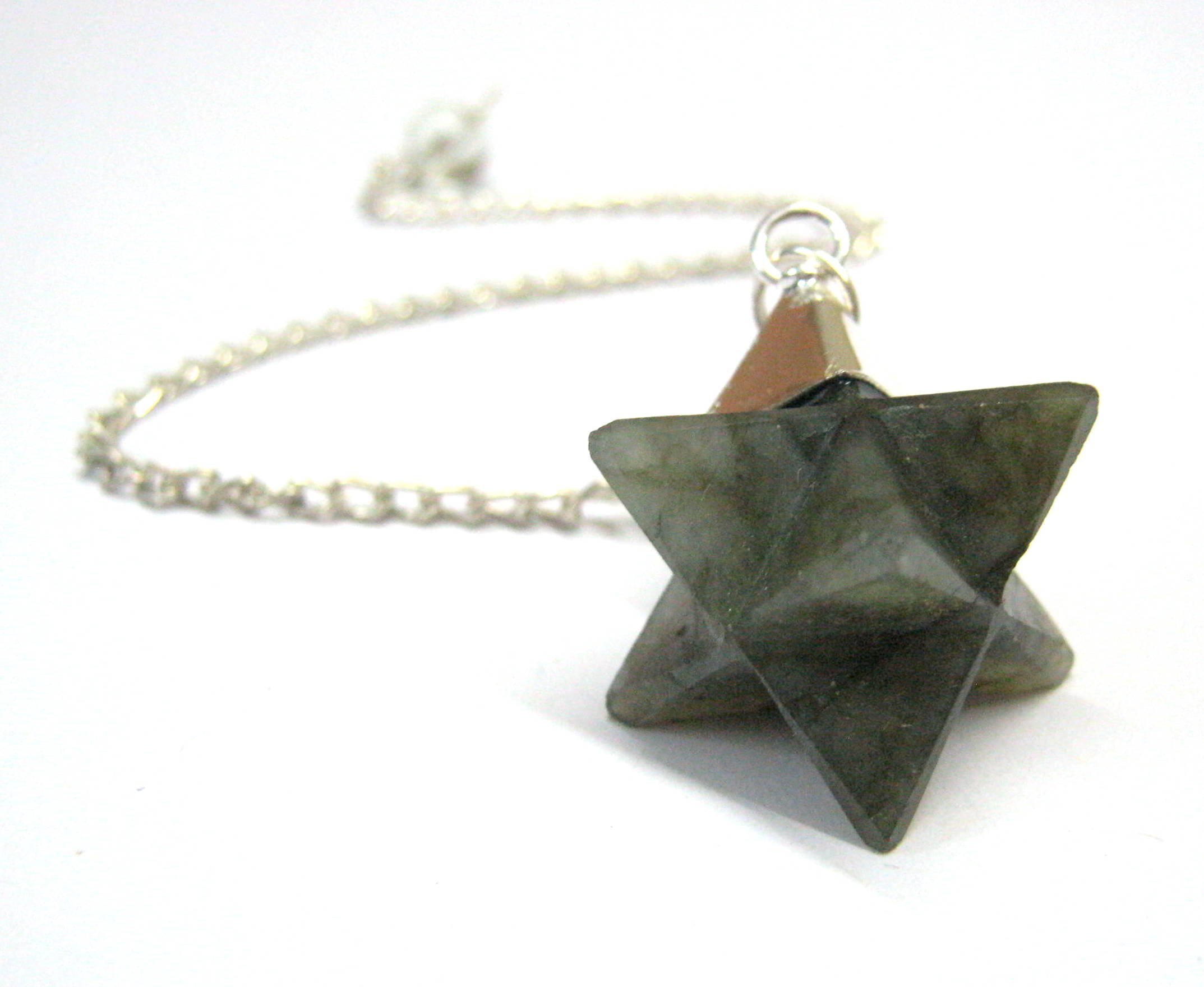 Ciondolo Stella Merkaba In Quarzo Trasparente - Pietra Energizzante Per Benessere E Protezione