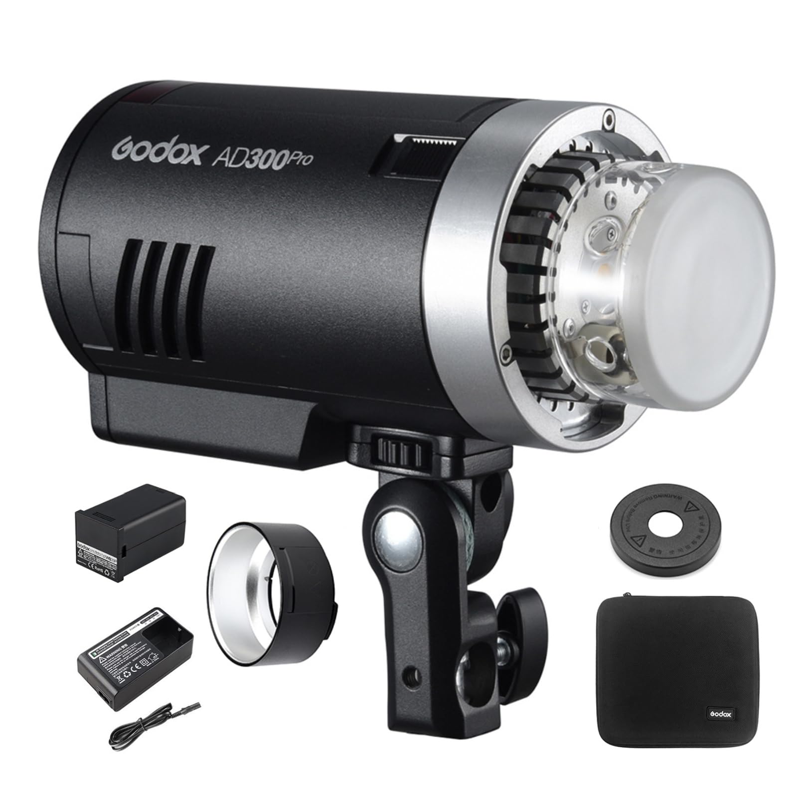 Godox AD300Pro Luz estroboscópica portátil para Exteriores 2.4G Inalámbrica 300Ws 5600K TTL 1 / 8000s Sincronización rápida 0.01~1.5s Compatible con CanonNikon Sony FUJIFILM Panasonic Pentax Olympus