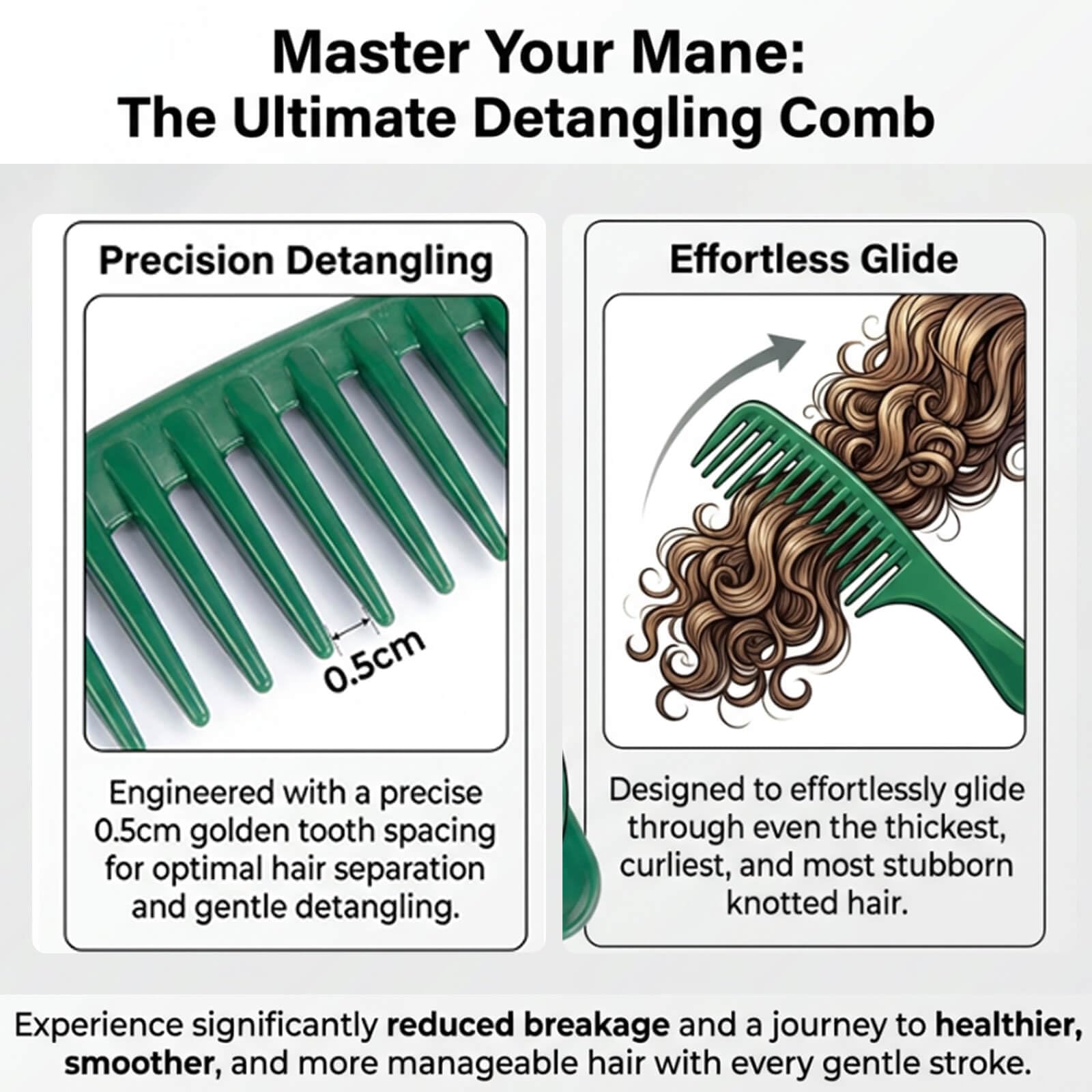 Paquete de 3 peines de cola de rata de dientes anchos, antiestáticos, resistentes al calor, para desenredar y separar para todo tipo de cabello rizado, húmedo y todo tipo de cabello