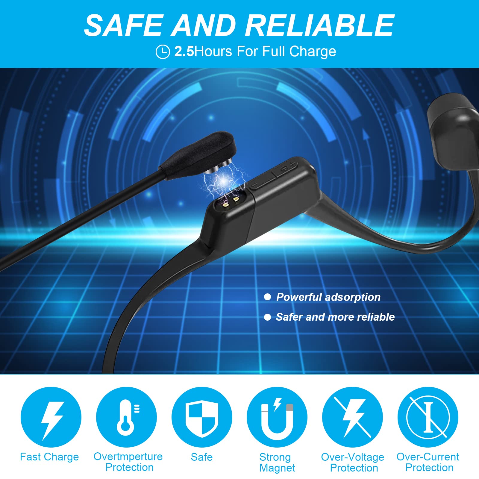 CARGADOR DE AURICULARES Magnético Para AfterShokz Aeropex AS800 Opencomm 395458643956